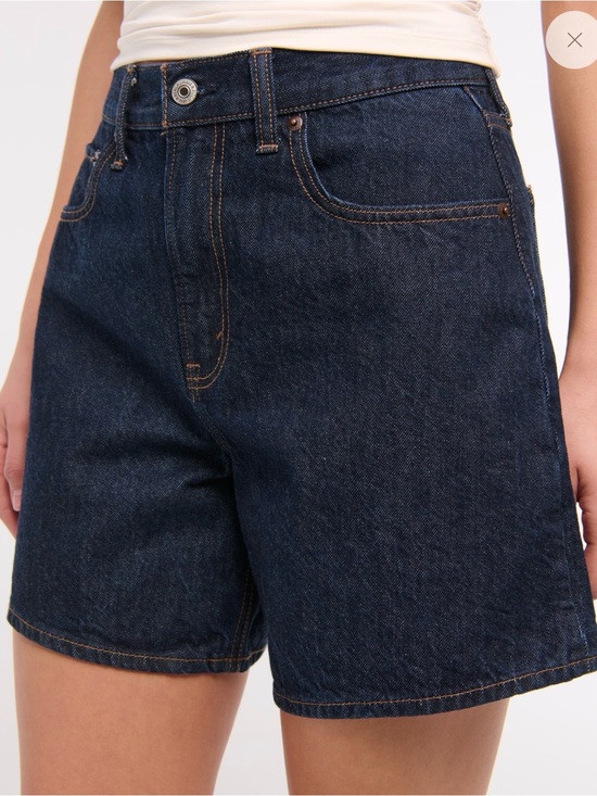 Abercrombie & Fitch Pants - Abercrombie & Fitch Dark Blue High-Rise Denim Shorts